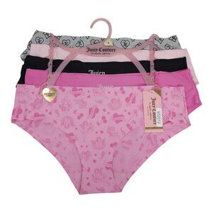 Juicy Couture Womens 5-Pack Bikini Panties No Panty Lines Assorted Pink & Gray P